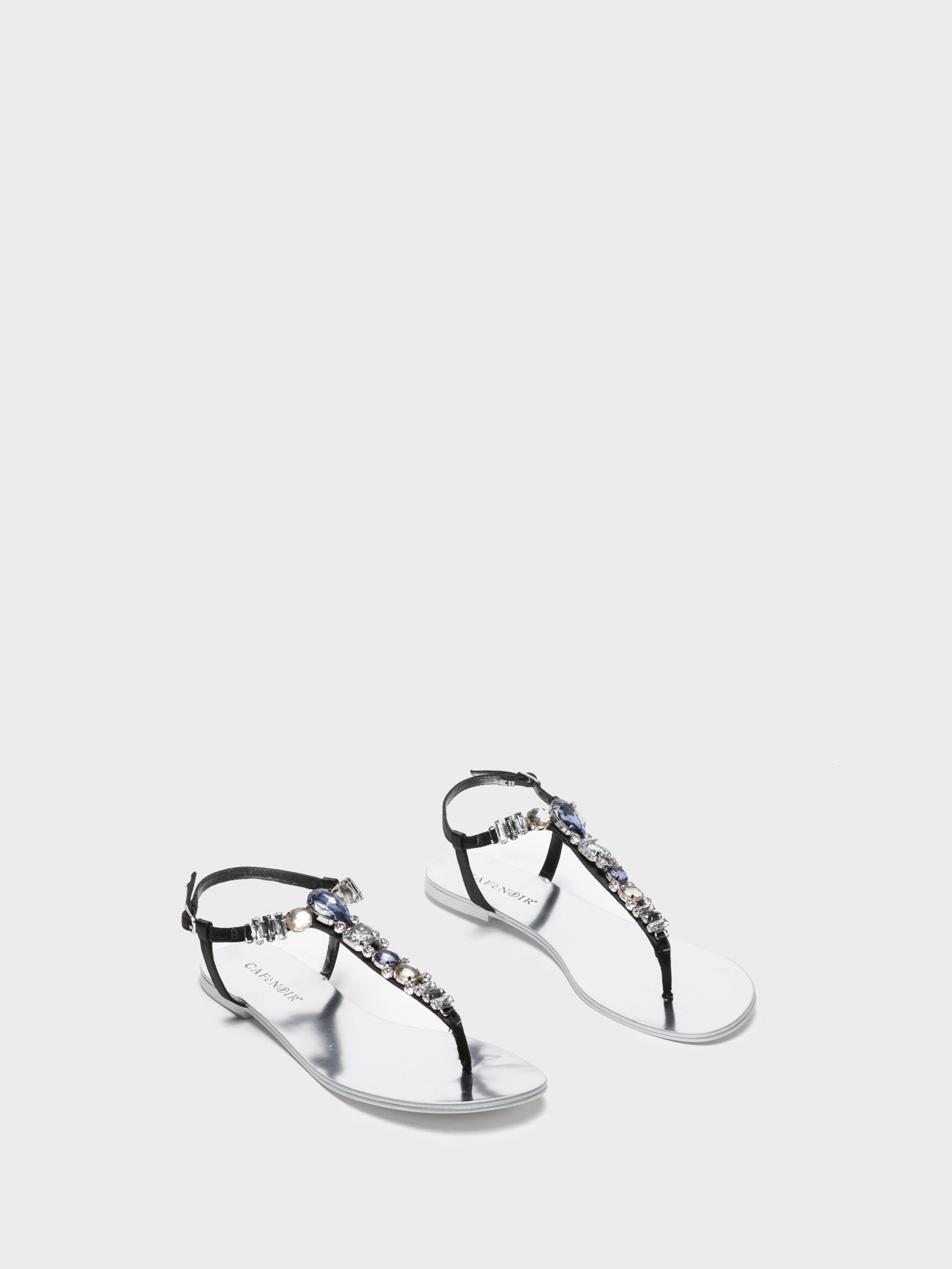 Cafè Noir Sandálias com Fivela em Preto